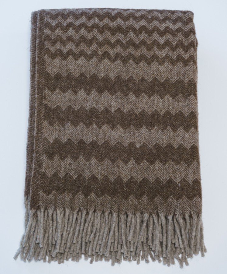 Brown Merino Wool Blanket - Throw