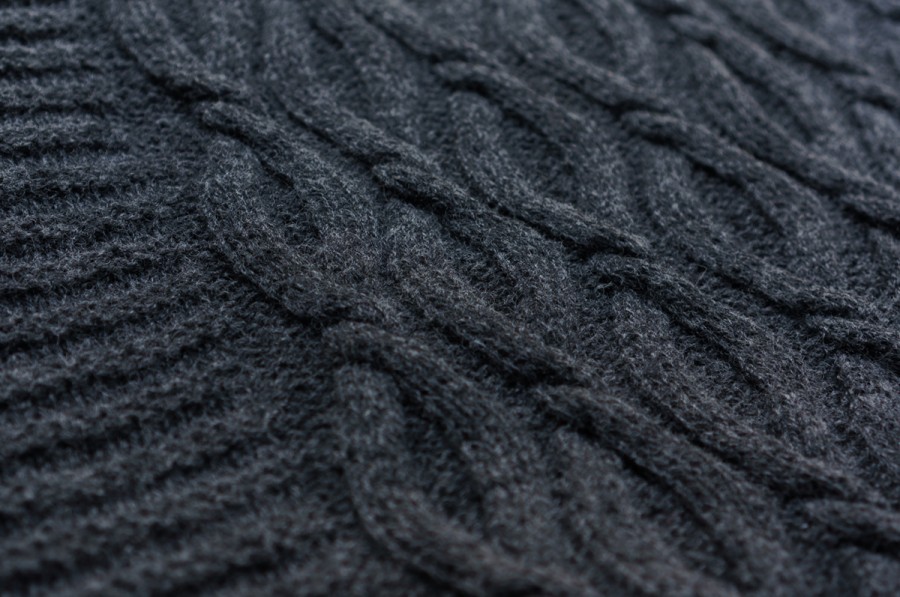 Dark Gray Knitted Blanket - Throw