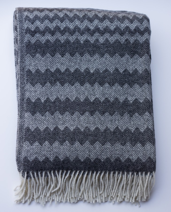 Dark Gray Wool Blanket - Throw